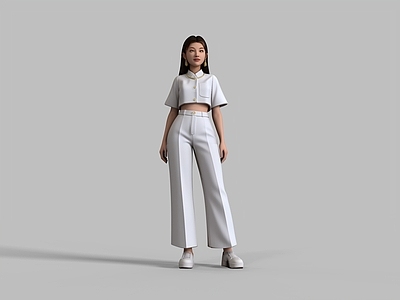 极简虚拟人物 时尚女性 亚裔女孩 职场女性 上班族