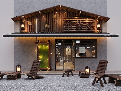 原木风咖啡厅 咖啡店 山野风 奶茶店