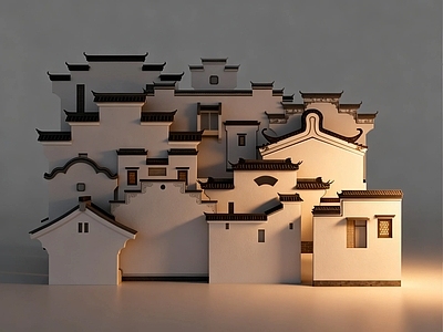 中式古建古建 马头墙 造型墙