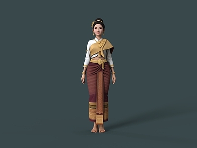 中式虚拟人物 泰国美女 泰国服饰 泰式 泰国模特