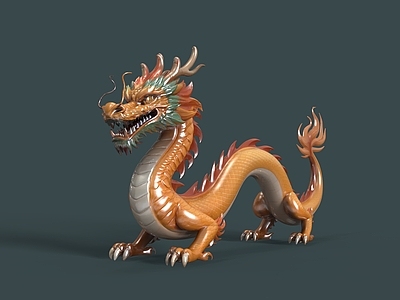 中式雕塑摆件 中国龙 龙雕塑 金龙 龙美陈
