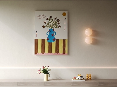 奶油风挂画 奶油挂画 挂画 多巴胺风格挂画 孟菲斯风格 艺术挂画