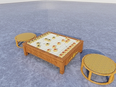 中式茶桌椅 中国象棋