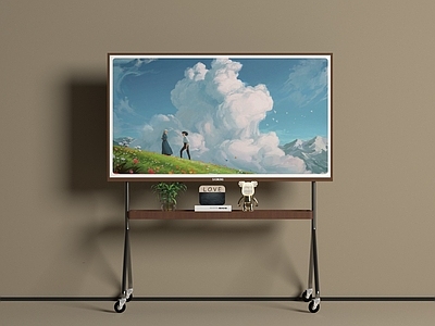 现代简约电视柜 画壁电视