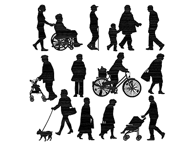 人物 现代人物 剪影平面图 结构图