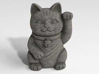 中式雕塑摆件 中式雕塑 摆件 泥塑 招财猫 招财猫摆件
