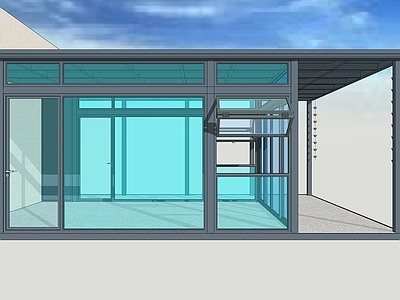 极简小公建 庭院长城板阳光房
