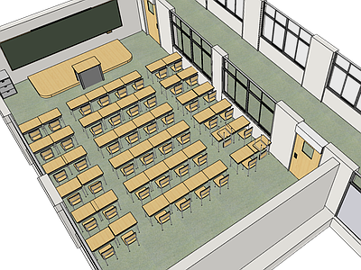 现代简约教室 教室 学院 校园