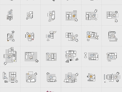 家具图库 网红家具组合 顶级软装 客厅家具 超火设计图库