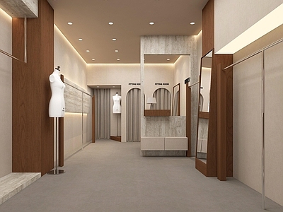 极简服装店 现代服装店 侘寂服装店 原木风女装店