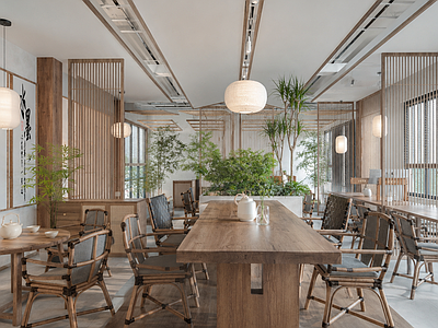 新中式茶馆 新中式素食餐厅 餐厅 新中式茶馆 茶室