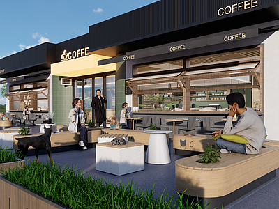 现代简约咖啡厅 咖啡店 宠物友好奶茶店 奶茶店 宠物友好