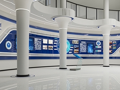 现代简约学校展厅 学校展厅 科技展厅