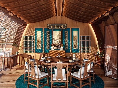 新中式包厢 中式包间 餐饮包间 船形包间