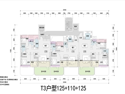 住宅楼建筑 四代住宅 T3户型 多赠送