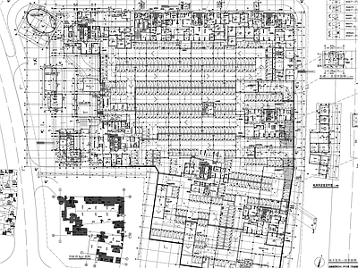 住宅楼建筑 住宅小区地下室