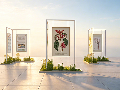 极简艺术展厅 展架 巡展 展陈 博物馆 展厅