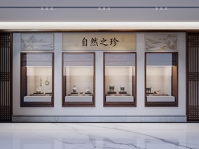 新中式博物馆展厅 博物馆设计 中式展厅 展柜