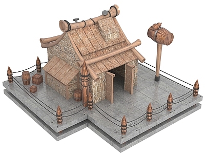 中式古建古建 卡通 建筑 房子 古代小酒馆