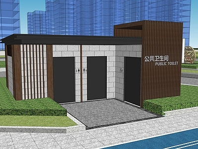 新中式景观小公建 公共卫生间 公共厕所 公园厕所 单体构筑