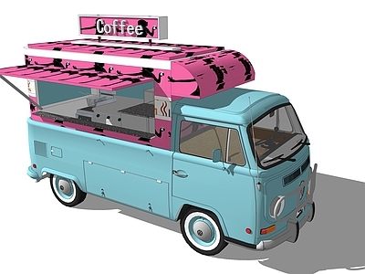 孟菲斯汽车 移动咖啡售卖车 蒂芙尼蓝售卖车 复古网红售卖车 快闪咖啡售卖车