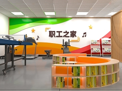 现代简约活动室 职工直接 墙面设计 室内设计 公共空间