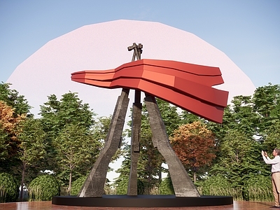 现代主义雕塑 现代党建雕塑 现代党群雕塑 现代红旗雕塑