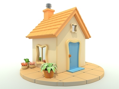 奶油风其他住宅外观 卡通 建筑 房子
