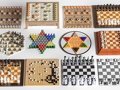 中式棋牌室 现代棋盘 围棋象棋 跳棋国际象棋