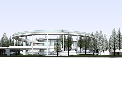 未来主义展览馆建筑