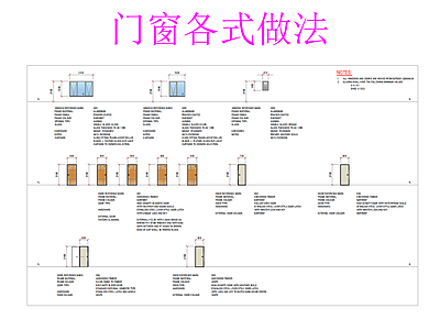 综合门节点 各式门窗做法