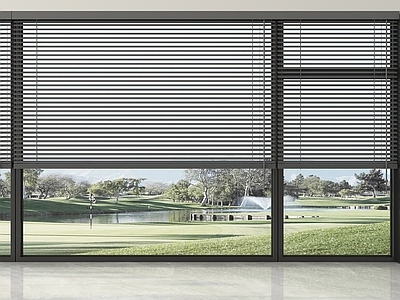 极简窗帘 百叶帘落地窗