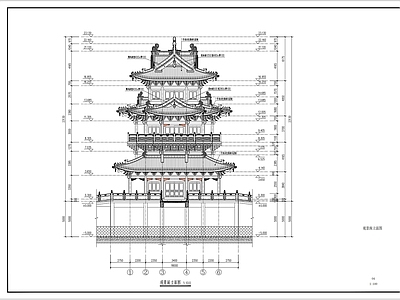 寺庙 亭台楼阁 望月阁 古建筑