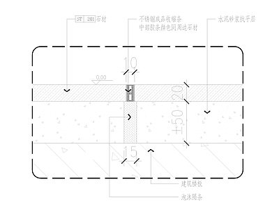 地面综合节点 伸缩缝节点