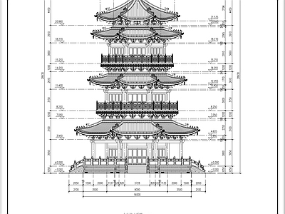 寺庙 塔楼 古建塔 古建阁 八角楼