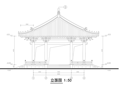 亭子图库 仿宋四角亭 四角攒尖亭 斗拱 宋代四角亭