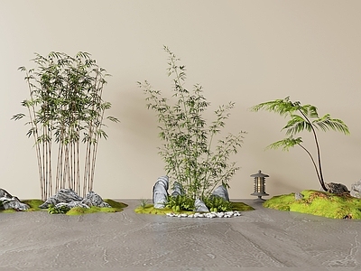 新中式景观室内景观 景观植物室内景观