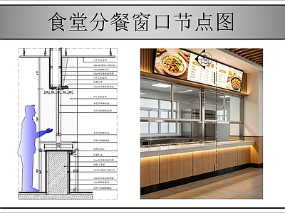 墙面节点 分餐窗口