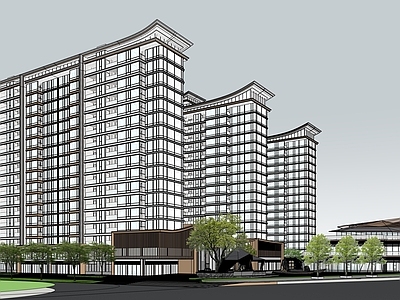 新中式小高层住宅楼 长沙邦泰观宸 现代高层大区