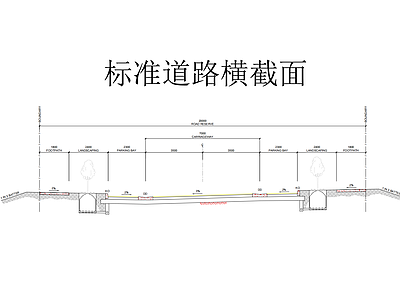 路面节点 标准道路横截面