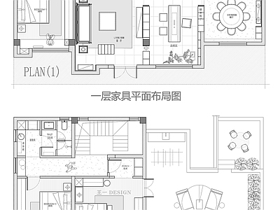 别墅 215平小复式 方案图 平面图
