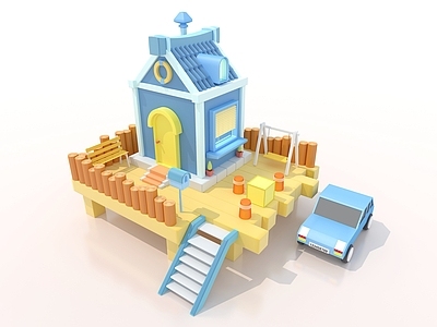 孟菲斯其他住宅外观 卡通 建筑 房子