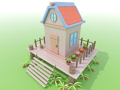 北欧木屋 卡通 建筑 木屋房子