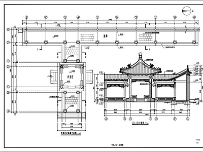 其他古建筑 游廊 四角亭
