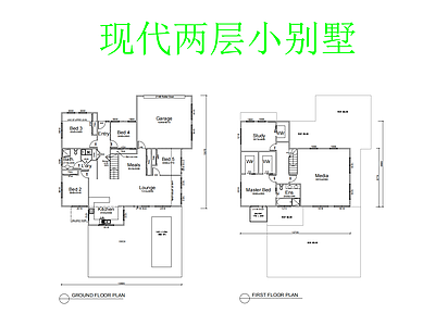 别墅建筑 现代两层小别墅