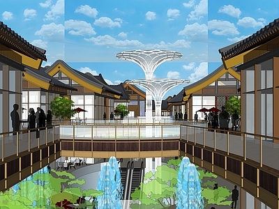 新中式商业街 新中式商业街 太古里风格商业街 老北京建筑