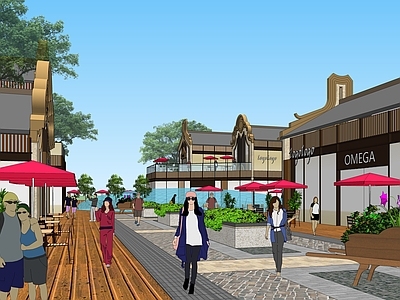 新中式商业街 新中式商业街 客家风格建筑设计