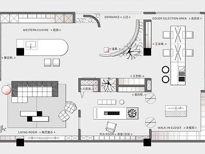 商场 全屋定制商场店 全屋定制门店方案 全屋定制设计 全屋定制家具商场 平面方案