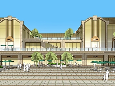 新古典主义商业街 新中式商业街设计 石库门风格门头