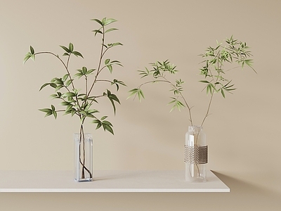 奶油风绿植摆件 花瓶花艺水生植物